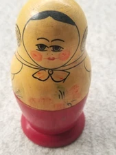 Vintage Russian Matryoshka Nesting Dolls Hand Painted Wood 