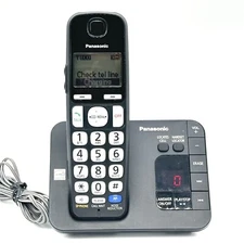Panasonic Cordless Headset Telephone Phone Answering Machine Black KX-TGEA20