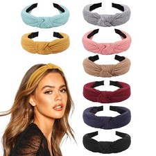 8 Pcs Knotted Headbands For Women Elastic Plain Turban Headband Fashion Cross...