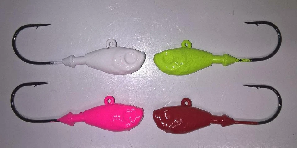 T&A JIGS 10 ULTRA MINNOW JIG HEADS 1/4oz - 12oz Jigs COLOR CHOICE Black Nickel Hooks