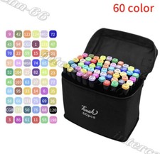 60pcs Colour Brush Pens Dual Tips Like Sharpie Marker Set With Bag UK STOCK!!!