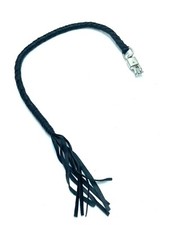 42" Motorcycle Get Back Whip Black Leather Biker Whip for Handlebar 06