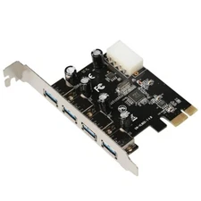 4 Ports USB 3.0 PCI-e Expansion Card PCI Express 1x Hub Adapter Controller 4 Pin