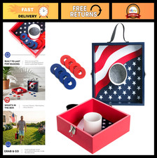 Portable Washer Toss Game Set - 8 Steel Washers for Outdoor Fun, Tailgating BB