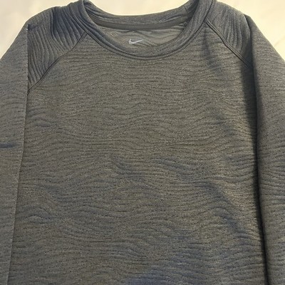 Nike Tour Dri-FIT Quilted Crew Neck Golf Sweater Textured FD5835-010 Black Men L