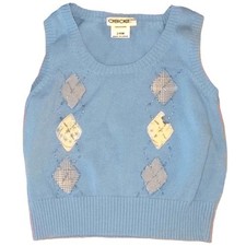 Cherokee Baby Blue Argyle Sweater Vest 24M Toddler Kids