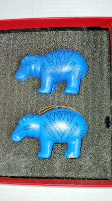 Vintage Set of 2 Metropolitan Museum of Art William The Hippo Egyptian Ornament