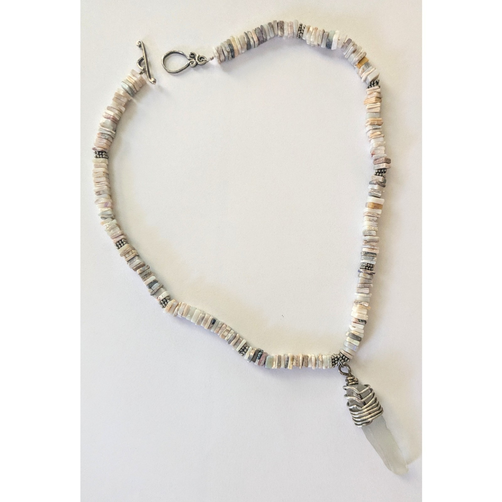 Sterling Silver Square Australian Opal Heishi Bea… - image 3