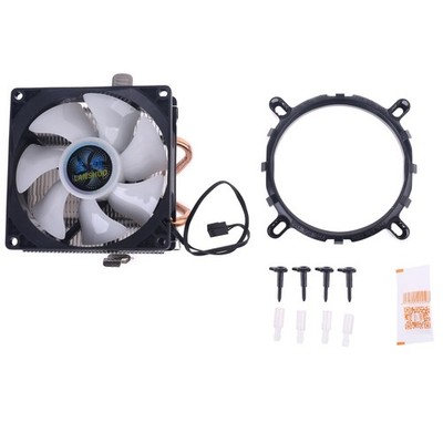 Silent CPU Cooler LGA/2011/115X/775 3 Pin PC Cooling Radiator 2 Copper Tubes LED