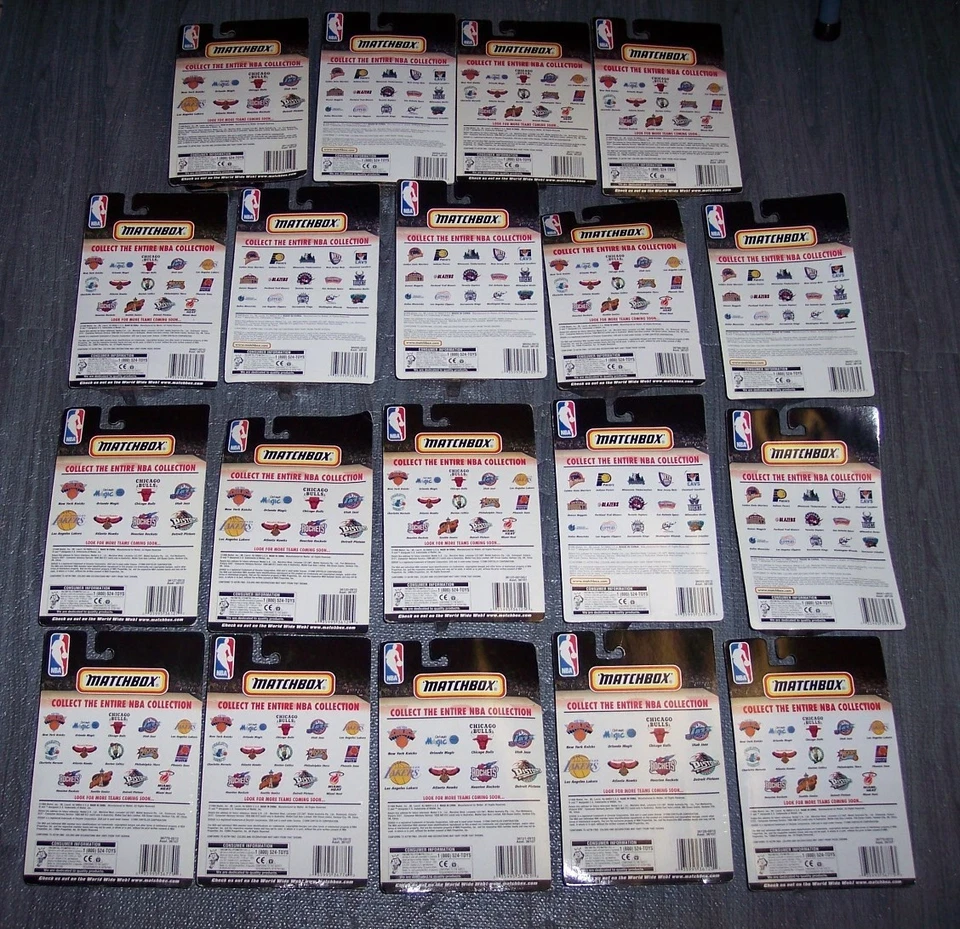 LOT (19X) "MATCHBOX" NBA VIPERS **CELTICS NICKS LAKERS SONICS PACERS** CARDED - Image 2 of 4