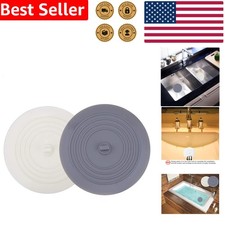 2 Pack Tub Stopper 6 Inch Silicone Drain Plug Flat Suction Cover Bathroom Kit...
