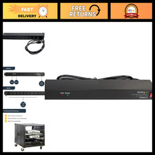 8-Outlet 1U PDU Power Distribution Unit, 120V/15A, Surge Protection, 6ft Cord