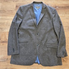 Pronto Uomo Blue Brown Wool Blend Blazer with Notched Lapels 2XLT