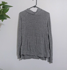 Z Supply Gray Solid Knit Cowl Neck Long Sleev...