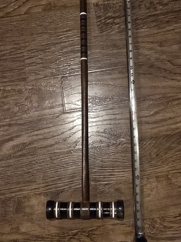 Vintage 29 Inch Black Stripped Wooden Croquet Mallet Replacement 