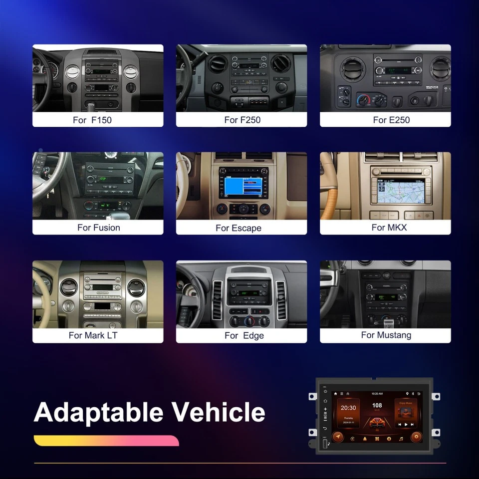 7'' For Ford F250/F-350 Super Duty 2006-2014 CarPlay Android Stereo Radio +Cam - Изображение 2 из 4