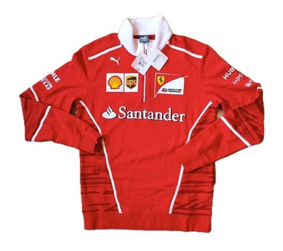NEW Puma Ferrari 2017 Team Sweatshirt Top Zip Fleece F1 Sweater Jacket Red M