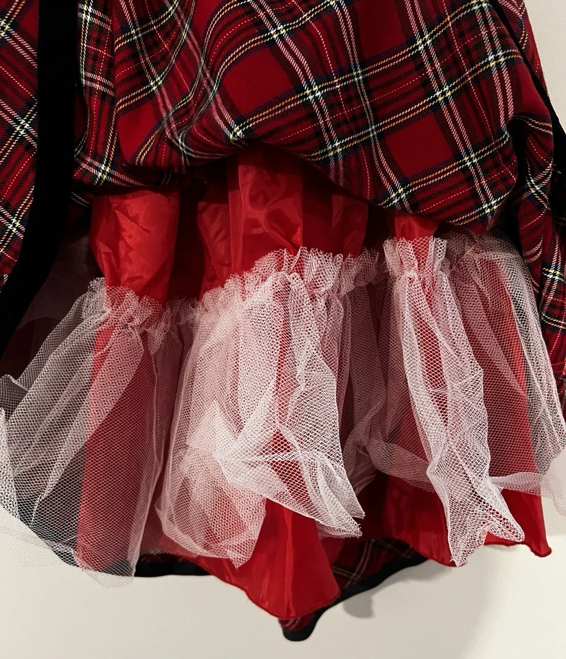 Swea Pea & Lilli Girls Christmas/Holiday Tartan Plaid Dress Size 6-Pre-Owned - Image 4 of 4