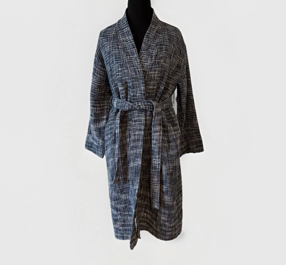 Albornoz Pottery Barn de algodón orgánico para mujer pequeño ropa de salón spa viaje *DEFECTOS Foto 2 de 4