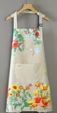 Vintage Floral Style Polyester Kitchen Apron Adjustable Neck Strap New  Pockets