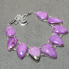 Purpurite Pear Shape Gemstone Fashion Jewelry Gift Handmade Necklace 18" SR 6785