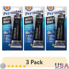 Ultra Black RTV Silicone Gasket Maker 3 Pack Oil Resistant High Flex Sealant New