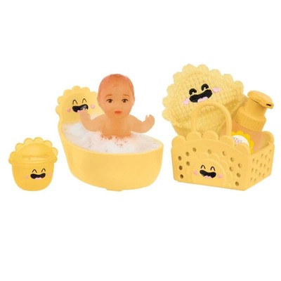 MGA - Miniverse - Real Baby Nurture Yellow Sunshine Bath time Baby Hispanic