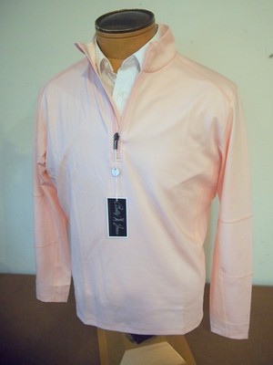 Bobby Jones Viking Performance Fabric 1/4 Zip Pullover Medium $130 Pale Pink