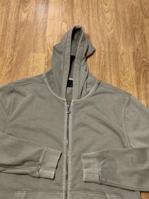 Aether Hoodie Mens Large Olive Full Zip Cotton Blend Sweatshirt Logo Patch AS25