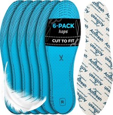 Shoe Insoles Odor Control Freshness Technology 6 Pairs Soft Latex Cushioning