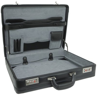 Alpine Swiss Mens Briefcase Expandable Genuine Leather Attache Briefcase For