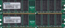 1GB 2x512MB PC-3200 DDR-400 ATLA AD1LHG12WOWT-4CGD DDR1 Desktop MEMORY RAM KIT