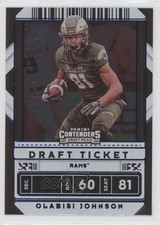 2020 Panini Contenders Draft Picks Ticket Blue Foil Olabisi Johnson #10 11pj