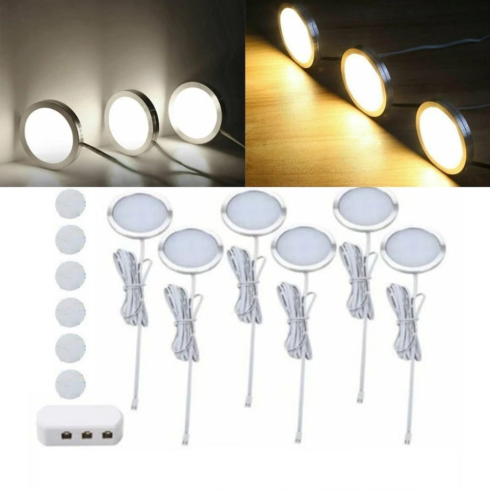 3/6PCS Lamp 60mm Cabinet Closet Counter Display Kit Kitchen LED Lights - Image 2 of 4