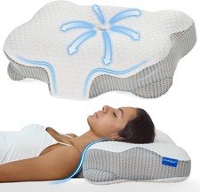 Cervical Neck Pillow - Memory Foam Pillow, Ergonomic Contour Pillow for Back and