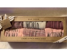 RAE DUNN 6 Pairs Teacher Ankle Socks Gift Set NWT