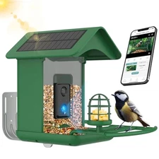 Smart Bird Feeder with Camera Solar Powered,AI Species Identify,HD Auto 2K