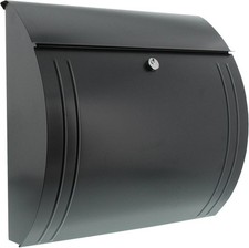 BurgW&auml;chter Modena 857 Wall Letter Box &ndash; Lockable ZincCoated Steel, Anthracite