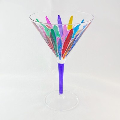 Incanto Purple Stem Venetian Martini Glass - Handmade in Italy, Murano Glass