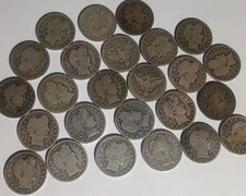 25 Barber Quarters - Nice Assortment All Different Dates