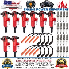 8 Ignition Coil &16 Spark Plug & 8 Wire Set For Chrysler Dodge Ram 1500 V8 UF601