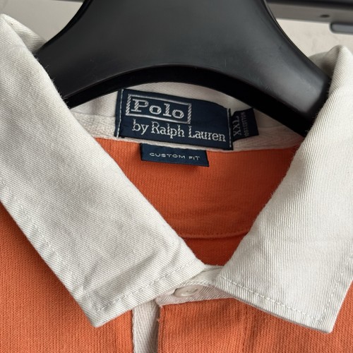 Vintage Polo Ralph Lauren Kanye Orange Royal Blue Striped Rugby Shirt Mens by Ralph Lauren, $89 - Photo 7