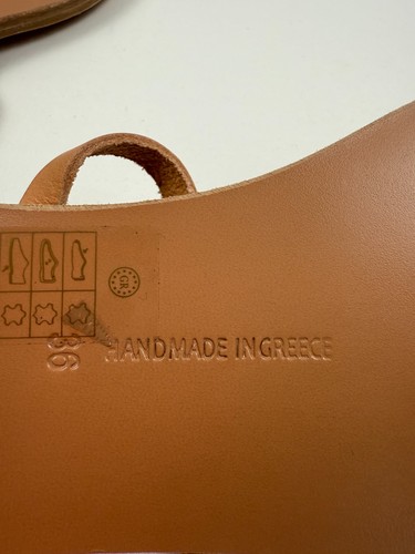Ancient Greek Sandals Women Natural Golden Beads Straps Sandal Size 36 NWT - Picture 6 of 9