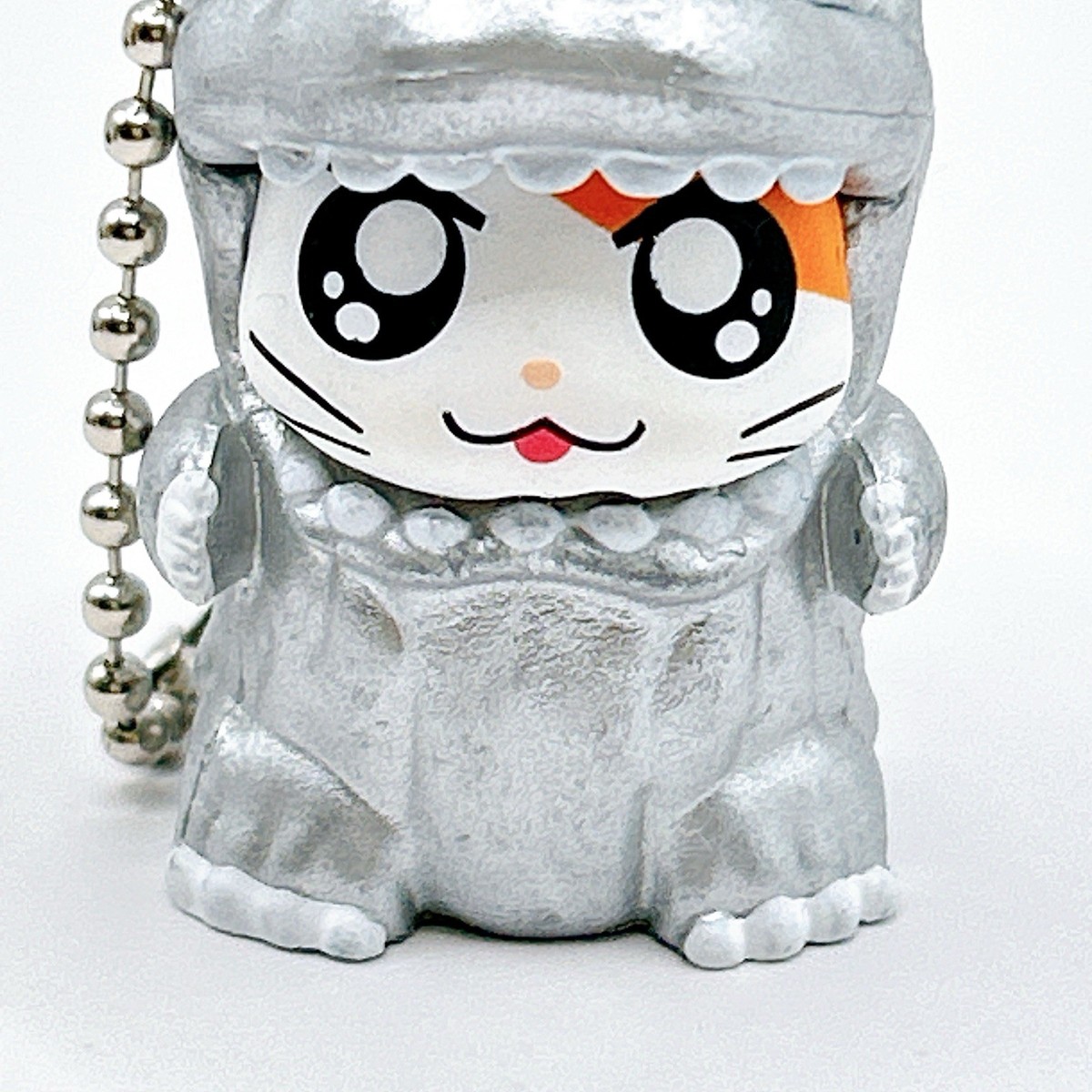 Gojihamu-kun Godzilla × Hamtaro Silver Mini Figure Mascot Key