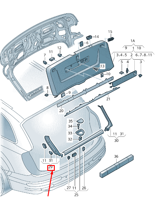 AUDI Q7 4M PANNEAU DE GARNITURE SUPÉRIEUR ARRIÈRE ARRIÈRE 4M0867607F4PK