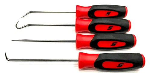 New Snap-on™ Red Mini Soft Grip Instint Awl Hook Pick Set SGASA204CR