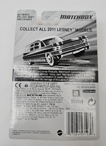 Matchbox Lesney Edition '63 Cadillac Hearse Mint Car & Box on Card NIB - Picture 2 of 3