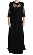 DOLCE & GABBANA Dress Black Stretch Shift Long Maxi Gown s. IT38 / US4 RRP $6000