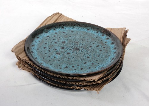 The Wentworth Tableware Company Glaze Stoneware Side Plate Blue Black 20cm NEW!