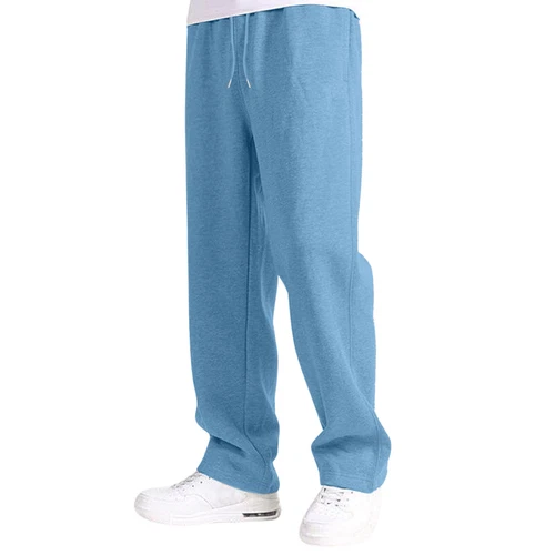 Herren Fleece gefütterte Jogginghose weites gerades Bein Hose unten Sweatpants Jogger - Bild 22 von 54